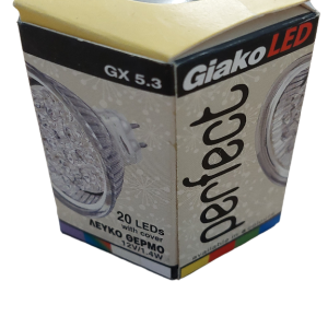 GiakoLed , Λάμπα Led Spotlight MR16 1W GU5,3 12V AC/DC 2700K