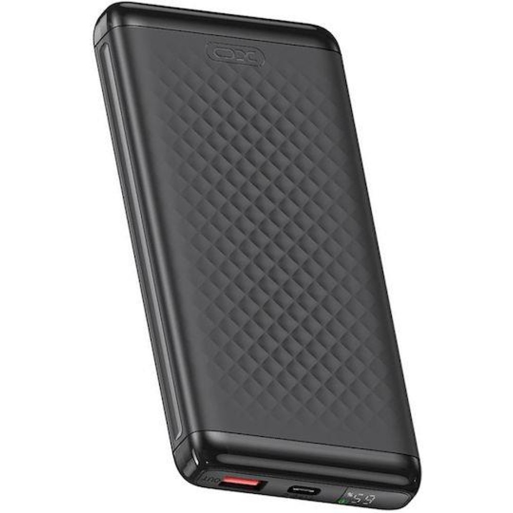 XO PB308 Power Bank 10000mAh 22.5W με Θύρα USB-A και Θύρα USB-C Quick Charge 3.0 Μαύρο