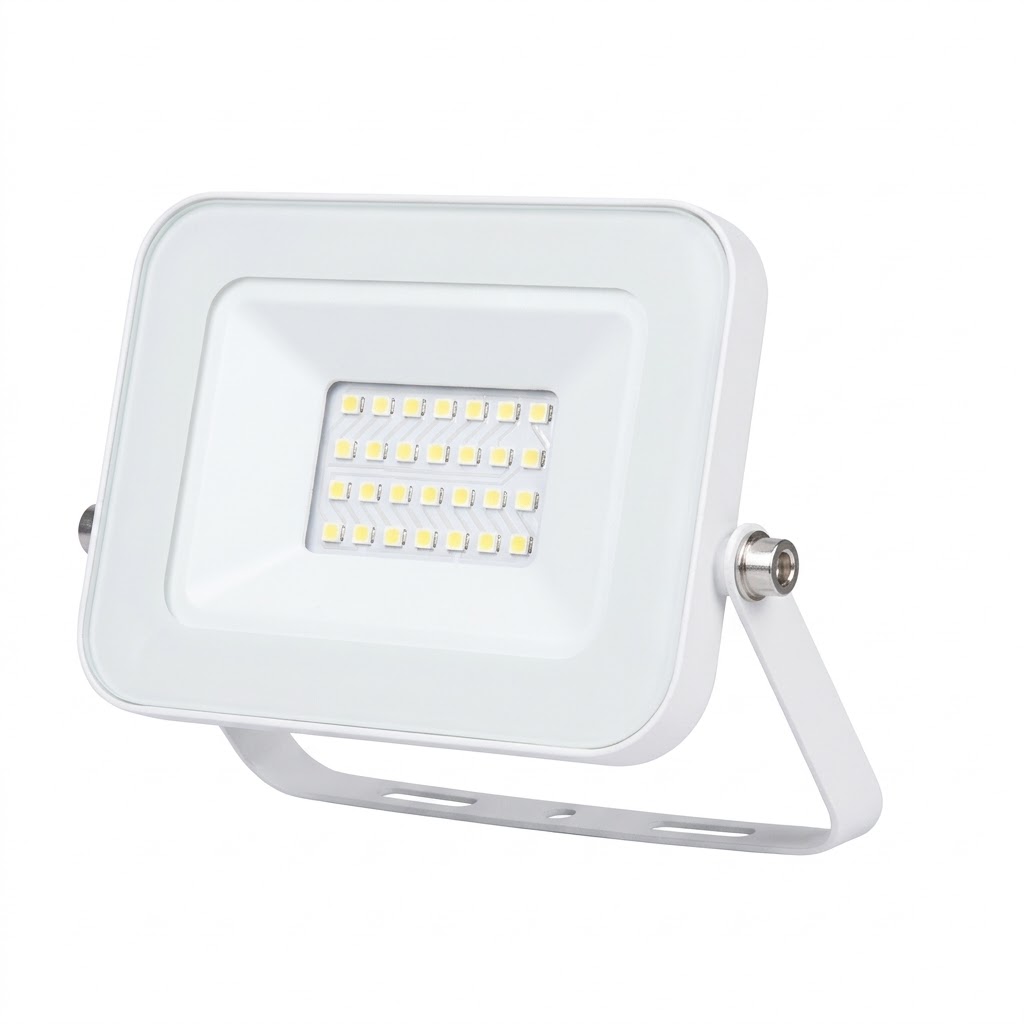 Glou LedArt Προβολέας LED 20W Στεγανός IP65 Ασπρο χρώμα 4000K